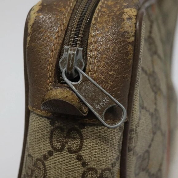 GUCCI GG Supreme Web Sherry Line Clutch Bag PVC Beige 89 01 012 Auth 112826 - Picture 11 of 16